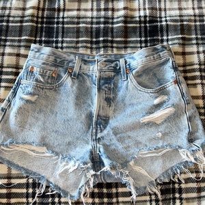 Mint Condition Levi’s 501 Distressed Shorts